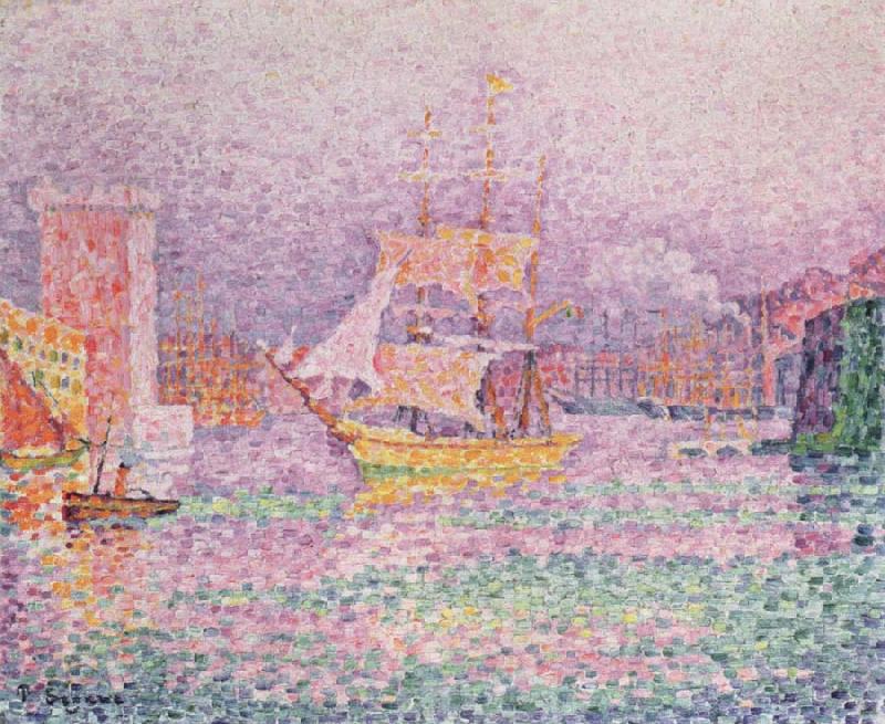 Paul Signac the harbor at marseilles Spain oil painting art
